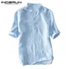 2021 Casual Shirts Chinese Style Mode Men Kung Fu Tröja Toppar Tang Suit Kortärmad Bomull Blus Högkvalitativa Män Kläder G0105