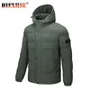 Hiexhse parka män vinter jacka varumärke vadderad varm fleece foder stora fickor vattentät mode nya rockar mens 8xl jackor 201209