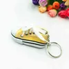 Porte-clés Mini imitation poudre d'or brillant toile chaussures porte-clés pendentif sport bagages voiture cadeau créatif