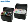 TouchFive Markerの色マンガのデュアルのスケッチマーカー201128のためのブラシペンアルコール油性ベースのインクアートマーカーを選択