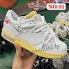 Off-White Nike Dunk Low The 50 Высочайшее качество спортивные кроссовки для спортивных кроссовки NO.1-50 Triple черного дыма серые легкие мужские мужчины на открытом воздухе