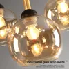 Pendelleuchten Moderne LED-Kronleuchter Schwarz + Gold Glas Lampenschirm Schmiedeeisen Deckendekoration Wohnzimmer Restaurant Schlafzimmer Küche