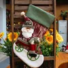 Julstrumpor Santa Claus Candy Gift Bag Snowman Cartoon Socks Barnfest Hängande dekorationer Xmas Tree Ornament BH4334 TYJ