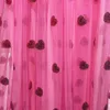 printemps nouvelle arrivée coeur rose robe douce dos nu paillettes femmes robe de soirée Voile maille longue robe femme T200603