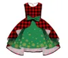 Kinderkleid, Ballkleid, Mädchenkleid, besondere Anlässe, karierter Rock, Kinderkleidung, Weihnachten, Grün, Rot