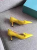 뜨거운 판매 - 새로운 고품질의 가죽 특허 가죽 높은 - 힐 드레스 신발 숙녀 노란색, 흑백 고상도 우아함