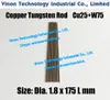 (5pcs 팩) Dia. 1.8x175mm 구리 텅스텐로드 CUW75 (구리 25 % + 텅스텐 75 %) EDM 텅스텐 구리 전극 175mm 길이가 스파크 침식