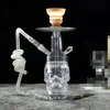 Transparent Skull Acrylic Hookah Bong Set With LED Light Bowl Charcoal Holder Hose Shisha Narguile Chicha Smoking Water Pipes 4 Colors