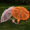 اللون الأبيض الدانتيل الزفاف المظلة القطن التطريز المظلة المظلة زفاف الزفاف المظلات