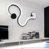 Art Deco LED Curve Wall Decorative Lighting Black Curved Wall Light Home Decor Bar Hall El Indoor Lampada A Muro Factory Di198C