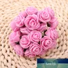 2.5 cm 12 pièces PE Mini artificielle Rose fleur mousse Bouquet de fleurs pour bricolage mariage boîte à bonbons dessin animé poupée cheveux accessoires matériel