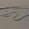 5A+2021 Bag Parts Shining silver nude necklace with light luxury Korean versatile niche collarbone caterpillar chain accessory