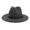 Открытый Винтажные Мужчины Женщины Широкий Brim Panama Fedora Sun Hat Faiom Fames Hats Caps Leopord Печатание Джаз Трилби