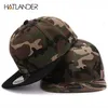 HATLANDER Camouflage snapback polyester cap blank flat camo baseball cap with no embroidery mens cap and hat for men and women 201019
