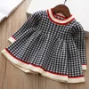 Neue Baby Girls Winter Plaid Pullover Kleider Kleidung Kleinkind Säugling Weihnachten Strickkleid Kinder Kinder Herbst Frühlingskleidung 208673204