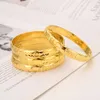 24kGold سوار المرأة الجميلة الصلبة الذهب GF دبي العروس سوار مجوهرات الزفاف الذهب الأصفر سحر 1PCS هدية أو 4PCS حدد