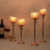 Crystal Vintage Candle Holders Stand Metal Candlesticks Bröllopsbord Centerpieces Jul Halloween Dekoration för Home Y200109