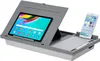 Ergo Pro Lap Desk avec 20 angles réglables, tapis de souris et support de téléphone - Gris - Convient aux ordinateurs portables jusqu'à 15,6 pouces et à la plupart des tablettes