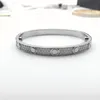 Roestvrij staal volledige diamanten armband ontwerp dames heren chirstmas armbanden luxe afstand sieraden cadeau geen doos