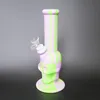 Silicone Bongs Narguilés Forme De Crâne Pipe À Eau Huile Fumer Enivrant Bécher Dab Rigs Percolateurs Perc Amovible Droit Avec Bol En Verre