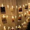 led photos clips fairy string light garland usb battery powered christmas led clips string fairy light for party wedding decor Y201020