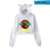 The Karate Kid Cobra Kai Crop Top Hoodie für Mädchen Hip Hop Streetwear Kawaii Katzenohr Kapuzen-Sweatshirt Ropa Mujer7768393