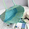 Shopping Bags Large Capacity Shopper Basket Handmade Plastic Woven Women's Handbag Summer Vacation Beach Vegetable Female Straw 220301