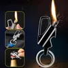 Neues cooles Metall-Kerosin-Schlüsselanhänger-Feuerzeug, Benzin, Outdoor-Survival-Tool, Feuerstarter, tragbare Ölfeuerzeuge, kostenloser Feueröffner, Gadgets, Männer-Geschenk