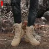 Fashion Military Boots Mens Leather Tactical Desert Army Combat Boots Militares Winter Men Hiking Shoes Working Safty Plus Size 201127