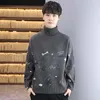 Hommes chandails 2022 mode coréen automne hiver Streetwear pull à col roulé mâle décontracté drôle motif hommes vêtements1 Olga22