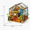 Robotime Miniature Dollhouse DIY Dollhouse with doll house furniture Light Gift for Children Adults Kathy's Flower House LJ201126