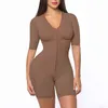 Women Post Liposuction Full Body Shaper Postpartum Recovery Shapewear Flatten Abdomen Fajas Zipper Bodysuit Open Crotch Corset M 27737846