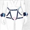 NXY SM SEX Vuxenleksak Ny läderben Garter Body Strap Harness Belt Bridal s Waist Bondage Cage Sexig Erotisk Suspenderunderkläder1220