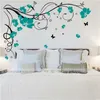 Large Butterfly Vine Flower Vinyl Removable Wall Stickers Tree Wall Art Decals Mural for Living room Bedroom Home Decor TX109 2011294732