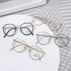 2022 Big Eyes Oval Eyeglasses Frame Full Metal With Color Round Frames School Glasses