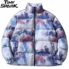 Hip Hop Jacket Parka Colorful Graffiti Streetwear Men Windbreaker Harajuku Winter Padded Coat Puffer Warm Outwear 201119