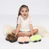 Çocuklar Kürk Slaytlar Kürklü Ev Terlik Kabarık Slaytlar Kapalı Yaz Düz Sandalet Çevirme Marka Lüks Kızlar Ayakkabı 2020 Boyutu 24-35 LJ200903