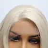 Perruque Lace Front Wig synthétique sans colle, perruque courte et douce naturelle, résistante à la chaleur, couleur blonde, avec raie latérale, pour femmes