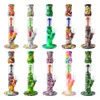 Tuyau de fumée de 12,5 pouces Bangs en silicone Percolateurs Amovibles Plate-forme de dab droite Tuyaux d'eau Bubbler Narguilés 6 bras Dab Rigs avec bol en verre accessoires pour fumer