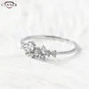 Delikat CZ Crystal Ringar för Kvinnor Flickor Dainty Tunn Ring Guld Silver Färg Kubik Zirconia Ring Bröllopsgåva Smycken H40