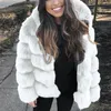 冬の厚い暖かい毛皮のコートの女性のプラスサイズ3倍のフード付き長袖ジャケットの高級コート
