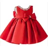 born Baby Girl Dress Sequin Red Lace Tulle Baby Christening Party Princess Gown Bow 1 year Birthday Dress Infant Baptism Gown LJ201221