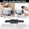 7.5Inches LED Digital Alarm Clock Watch Table Electronic Desktop Clocks USB Wake Up FM R Time Projector Sze Function DC5V 220311