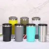 4 en 1 14 oz tasses à café gobelet en acier inoxydable 12 oz mince bouteille de bière froide peut refroidisseur support double paroi isolé sous vide boisson tasse régulière canettes bouteilles avec deux couvercles