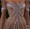 Вечернее платье Женское ткань balqeesfathi nawalelzoghbi kylie jenner tassel high шее с длинным рукавом yousef aljasmi silver beads a-line myriam fares kim kardashian