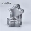30st / mycket plast tomt 5g mini provstjärna form grå glitterpulver Ps burk med Clear Cap 5ml Cream Bottle Refillable