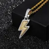 Lced Out Bling Light Pendant Necklace With Rope Chain Copper Material Cubic Zircon Men Hip Hop Jewelry locket necklaces for women268L