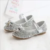 Fashion Children Shoes For Toddlers Girls Kids Princess Leather Flats With Rhinestone Crystal Bling Glitter Fabric Dress Shoes