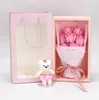 Cadeau Rose Bouquet avec boîte paquet Savon Fleur Savon rose bouquet pour la Saint Valentin Fleur Artificielle photos accessoires