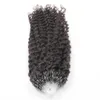 Curly Micro Anel Loop Extensões de Cabelo Real Cabelo Humano Natural Black Micro Links Keratin Hair Extensões 100g 1G / Strand